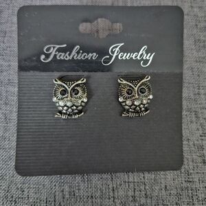 Silver Owl Earrings